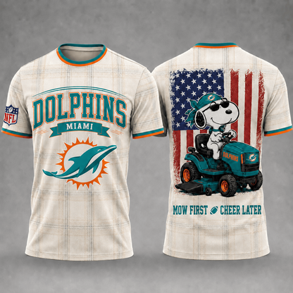 MIA x NFL Premium Funny Football Snoopy 3D T-Shirt 0207