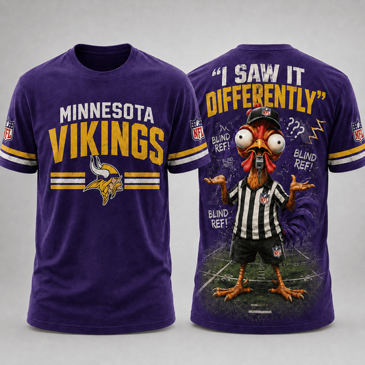MIN x NFL Premium Funny Blind Referee Mocking 3D Shirt Football Game Day Enthusiasts