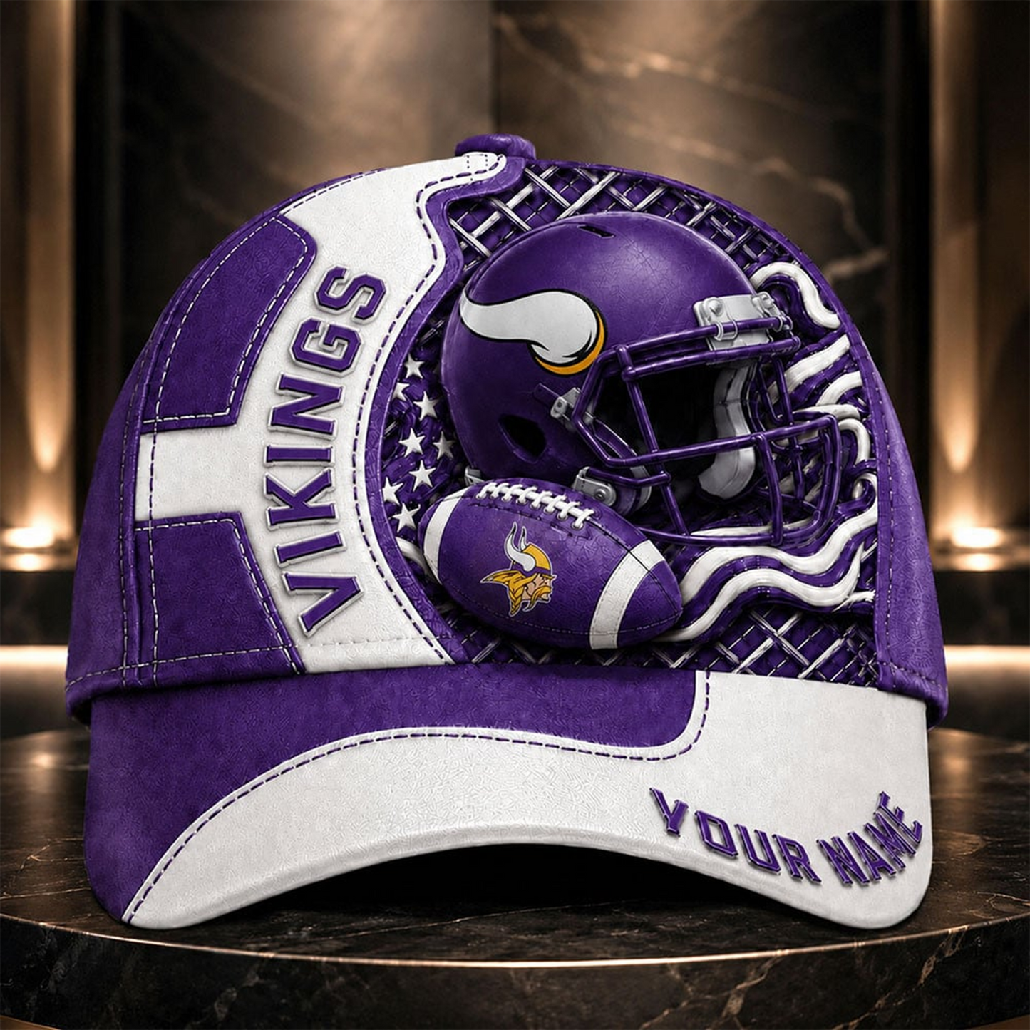 MV _NFL Legacy 3D Premium Leather Cap – Personalized Edition