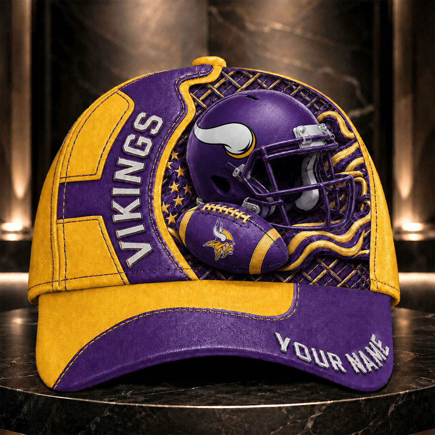 MV _NFL Legacy 3D Premium Leather Cap – Personalized Edition