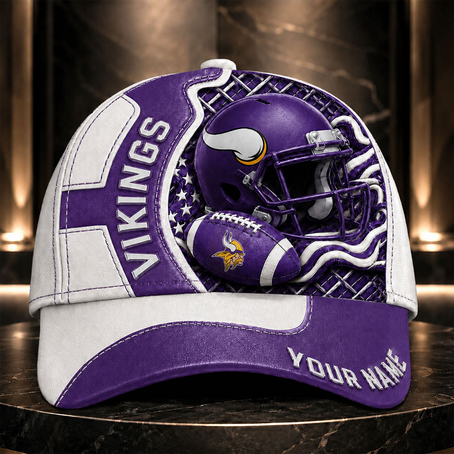MV _NFL Legacy 3D Premium Leather Cap – Personalized Edition
