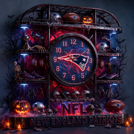 NE X NFL Haunted Legacy Wall Clock – Halloween Limited Edition