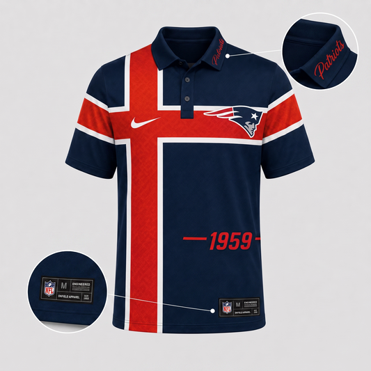 NE X Premium NFL Men’s Sporty Cross Stripe Polo Shirt