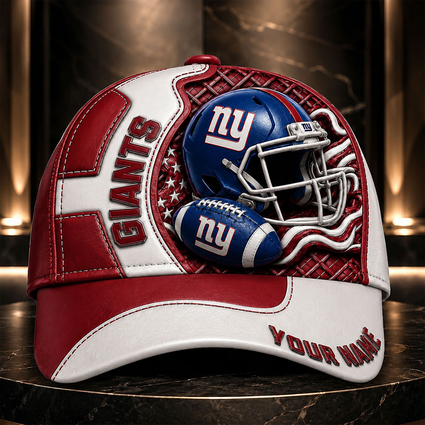 NYG _NFL Legacy 3D Premium Leather Cap – Personalized Edition