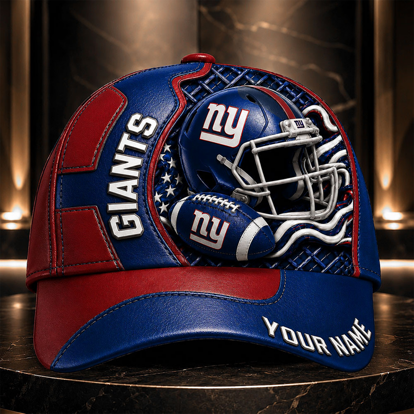 NYG _NFL Legacy 3D Premium Leather Cap – Personalized Edition