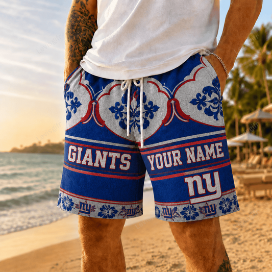 NYG x NFL Premium Beach Short Personalized Gift For Fan