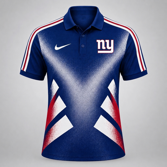 NYG x Premium NFL Sports Fan Geometric Pattern Polo Shirt