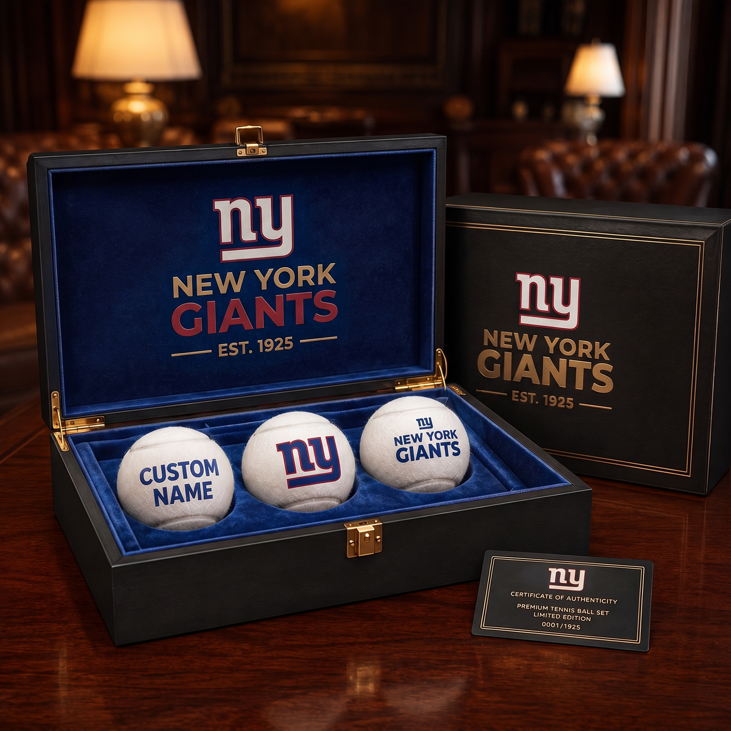 NYG_NFL PERSONALIZED COMBO TENNIS BALL COLLECTOR BOX