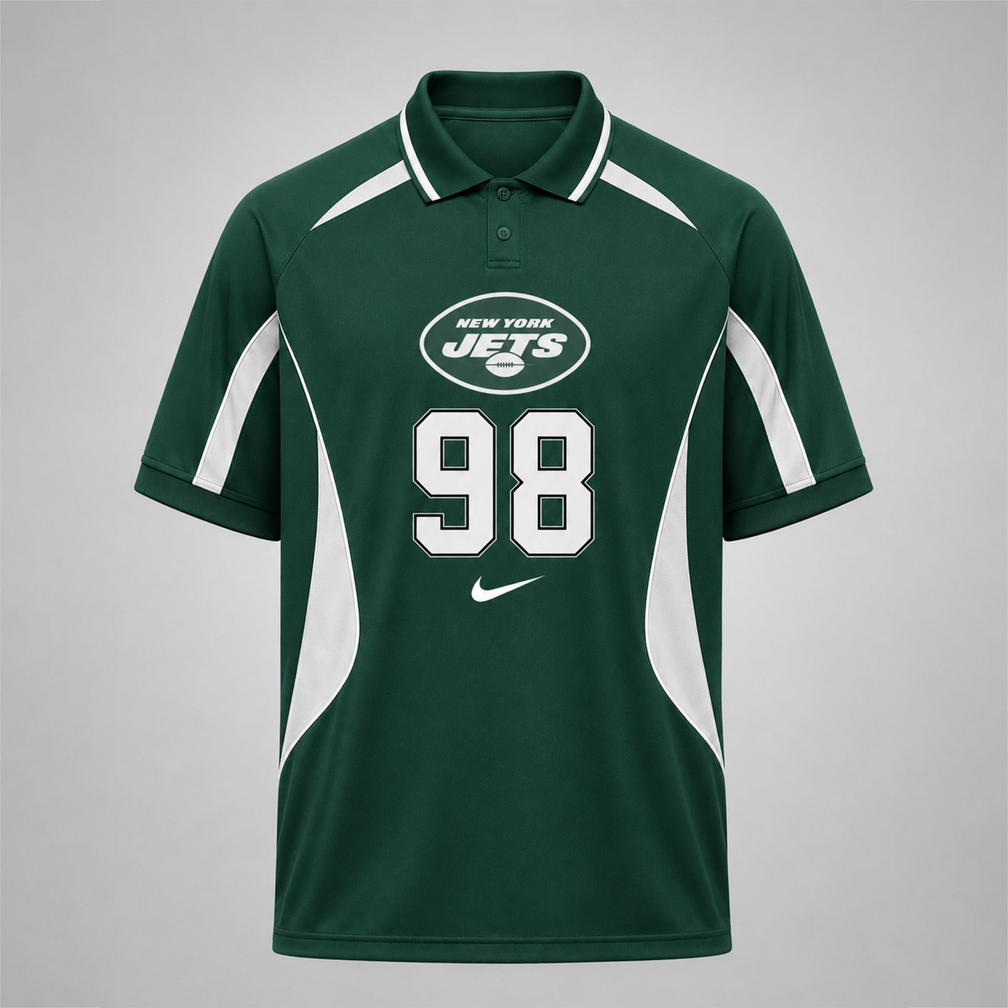 NYJ Premium NFL Custom Number Sports Style Polo Shirt