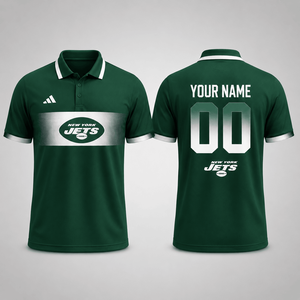 NYJ Premium NFL Personalized Match Day Polo Shirt