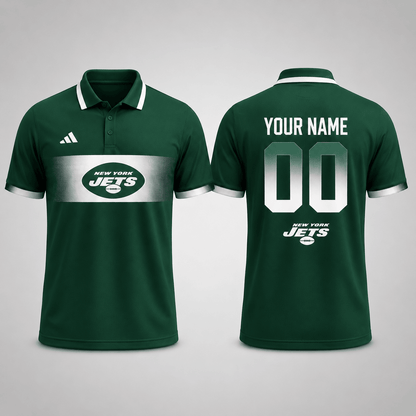 NYJ Premium NFL Personalized Match Day Polo Shirt