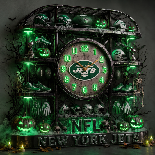 NYJ X NFL Haunted Legacy Wall Clock – Halloween Limited Edition