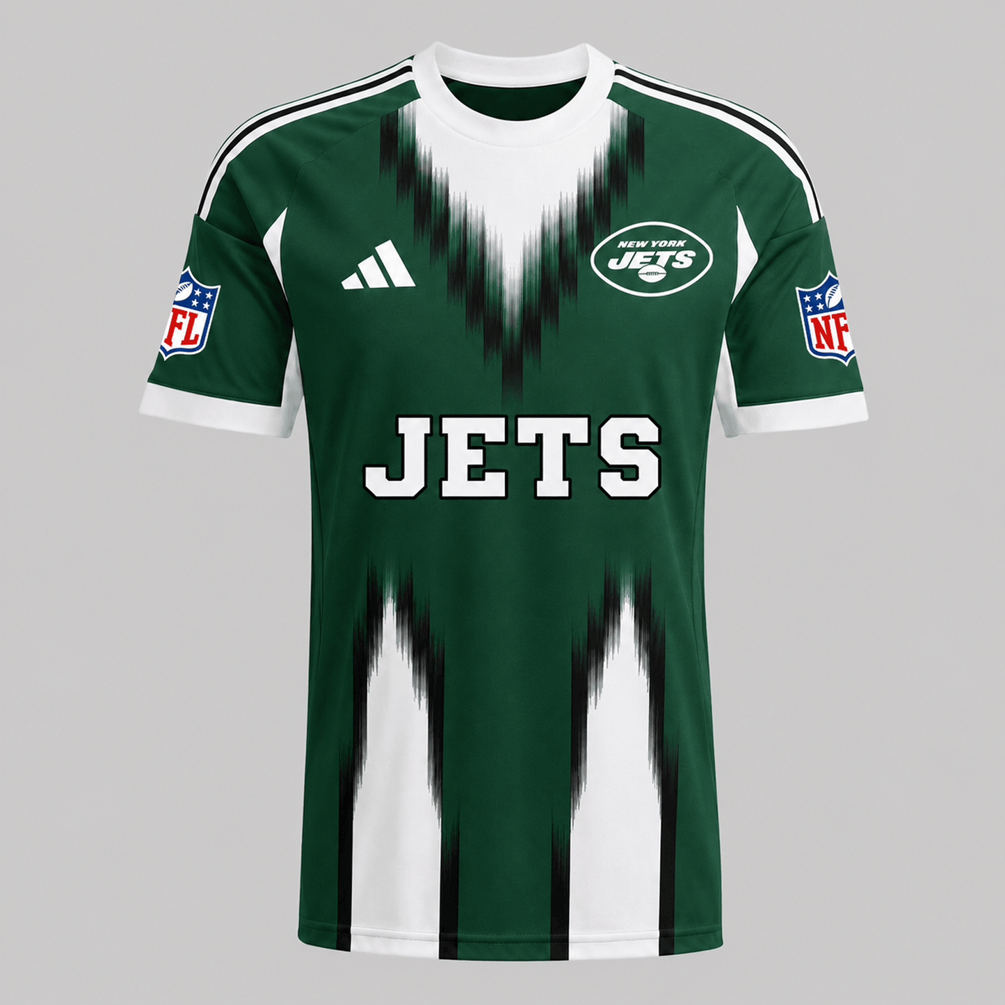 NYJ X Premium NFL Men’s Athletic Brush Stripe T-Shirt