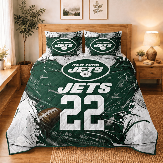 NYJ x NFL Premium Bedding Sets Personalized Gift For Fan