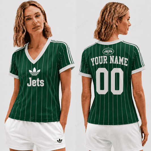 NYJ x NFL Premium Women V-neck Shirt Personalized Gift For Fan