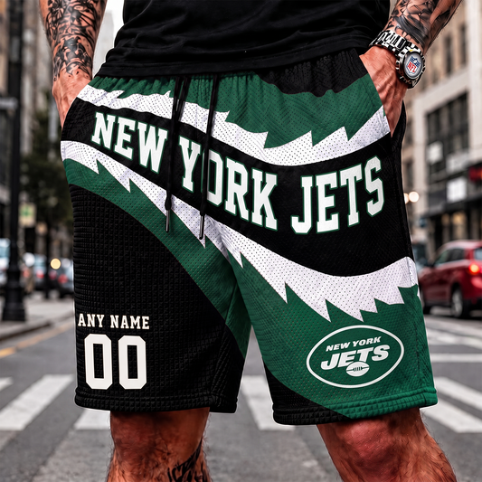 NYJ_NFL SHORT PANTS CUSTOM NAME & NUMBER FOR FAN