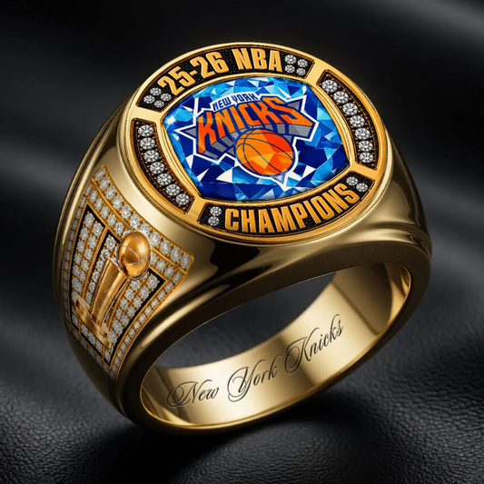 NYK x 2026 NBA Finals Champions 3D Engraved Ring 1506