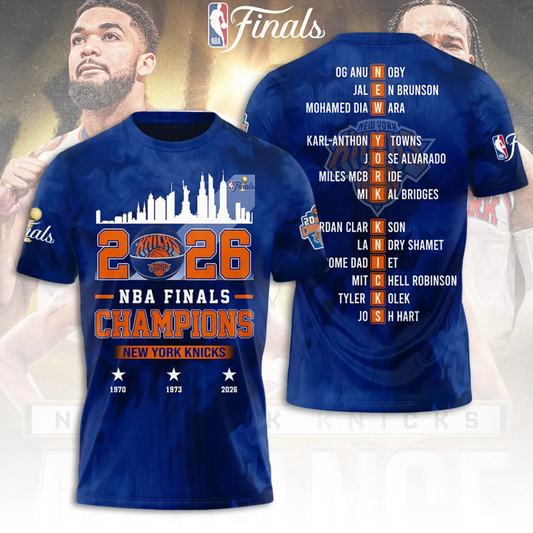 NYK x NBA Finals Champions 2026 3D Shirt V3 1606