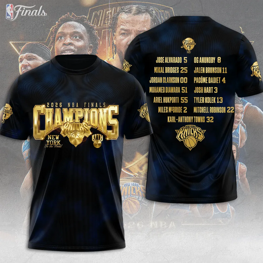 NYK x NBA Finals Champions 2026 3D Shirt V6 1606
