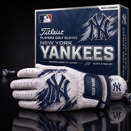 NYY_MLB LUXURY PERSONALIZED GOLF GLOVE SET LIMITED EDTION