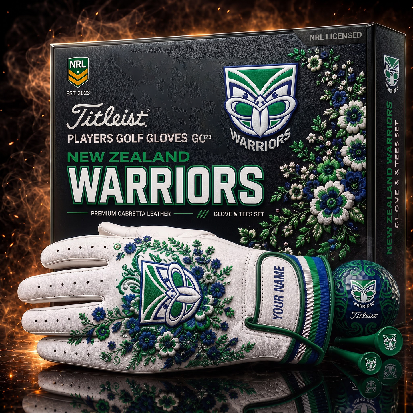 NZW X NRL LUXURY PLAYERS GOLF GLOVE GIFT SET  V2