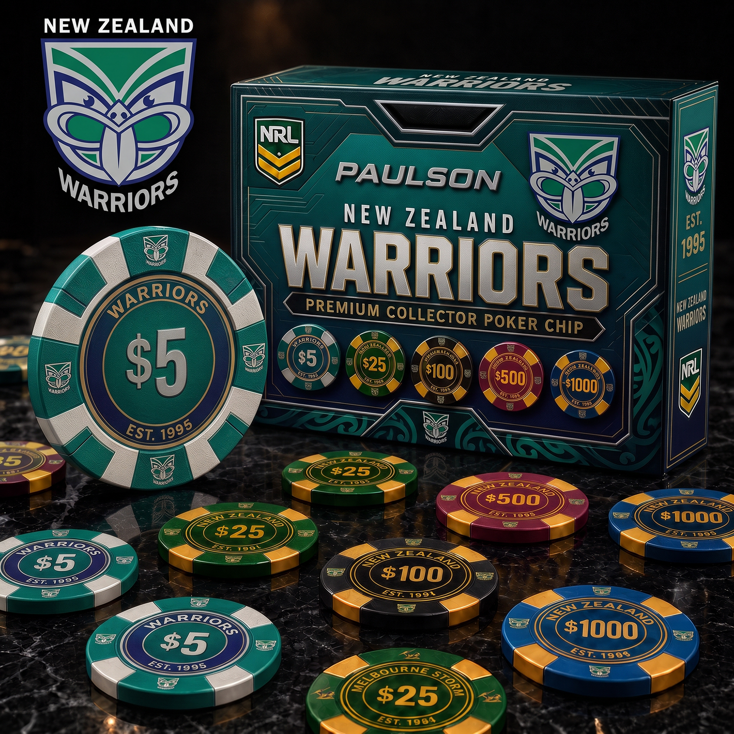 NZW X NRL Personalized Premium Poker Chip Gift