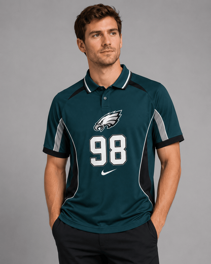 PE Premium NFL Custom Number Sports Style Polo Shirt