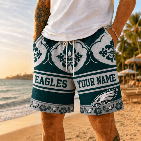 PE x NFL Premium Beach Short Personalized Gift For Fan