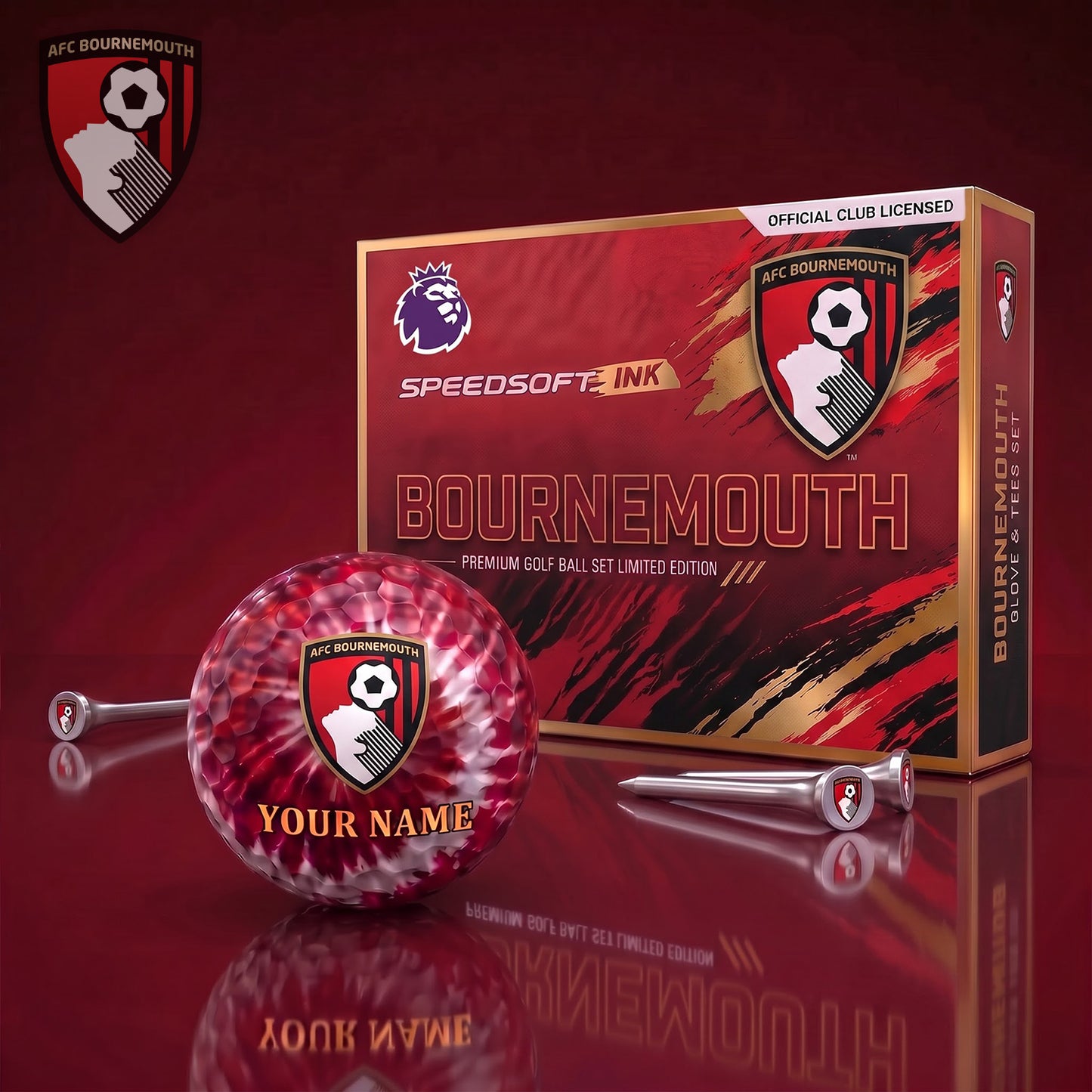 PREMIUM EPL X BOU Glam-Lux PERSONALIZED TIE-Dye GOLF BALL SET LIMITED EDTION