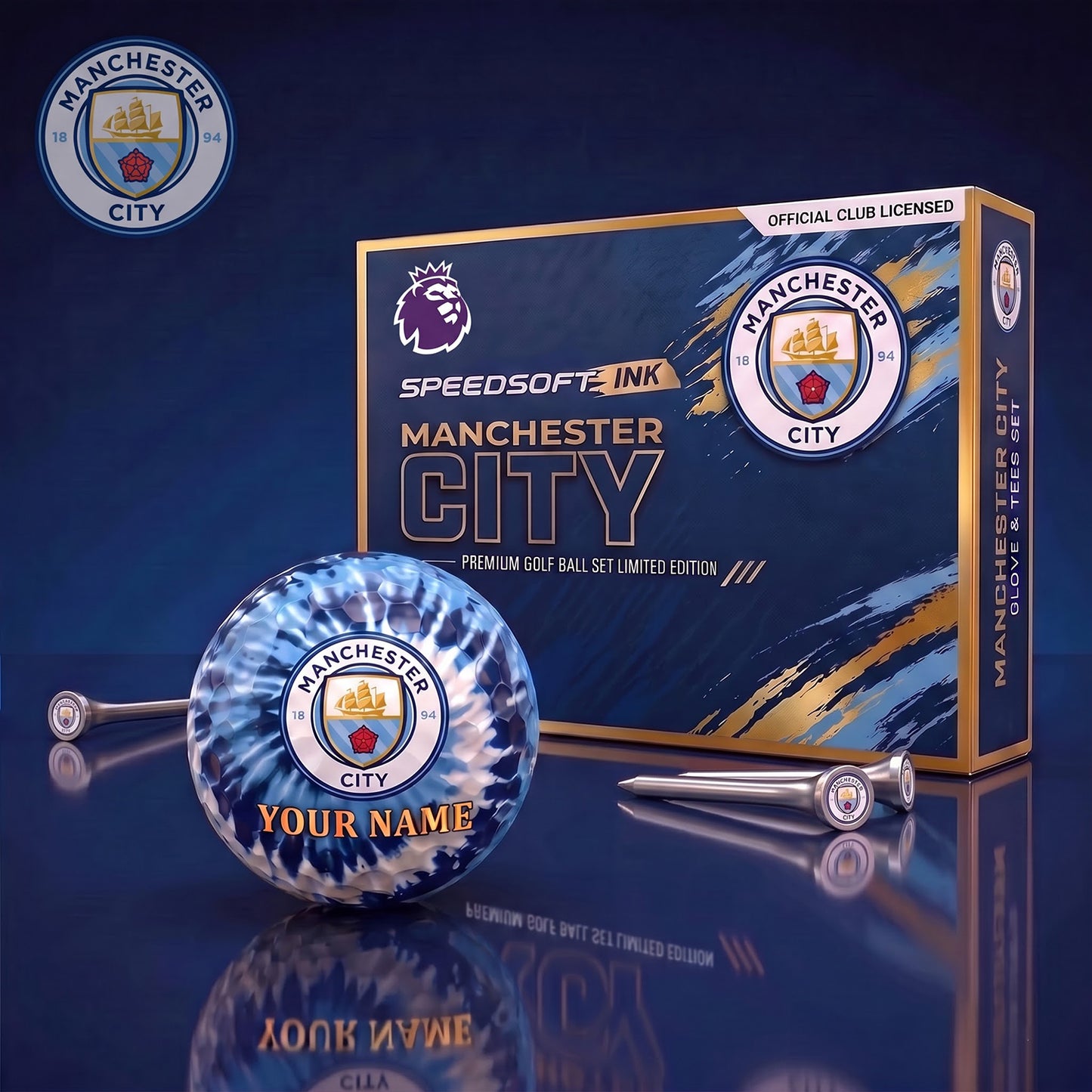 PREMIUM EPL X MC Glam-Lux PERSONALIZED TIE-Dye GOLF BALL SET LIMITED EDTION