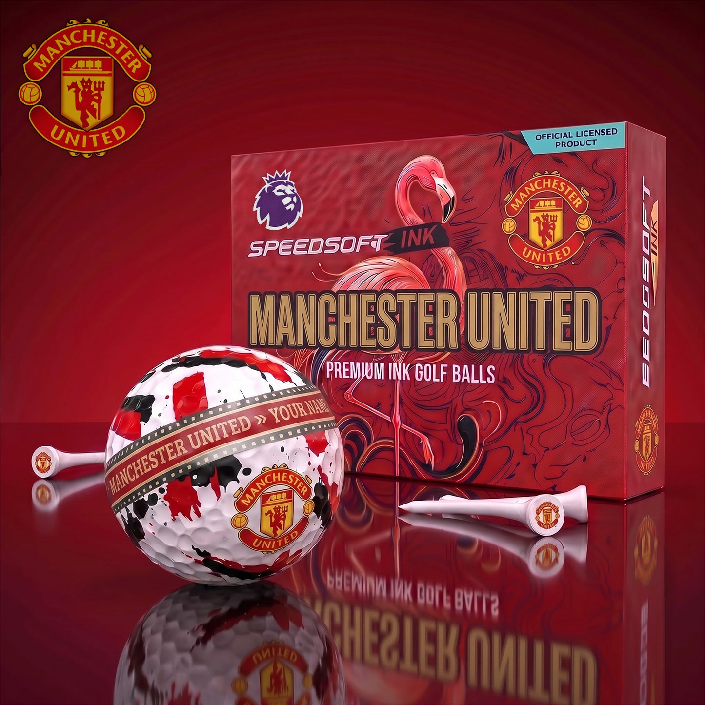 PREMIUM EPL X MU DELUXE PERSONALIZED GOLF BALL SET LIMITED EDITION