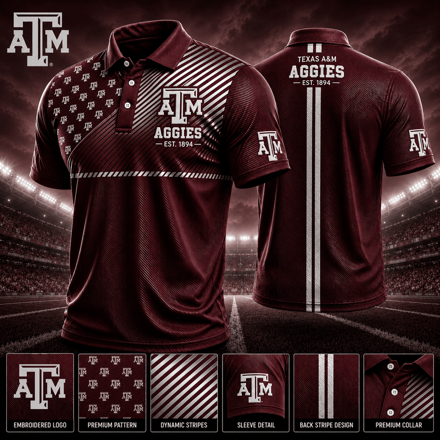 PREMIUM NCAA X AGG EXCLUSIVE POLO SHIRT LIMITED EDITION
