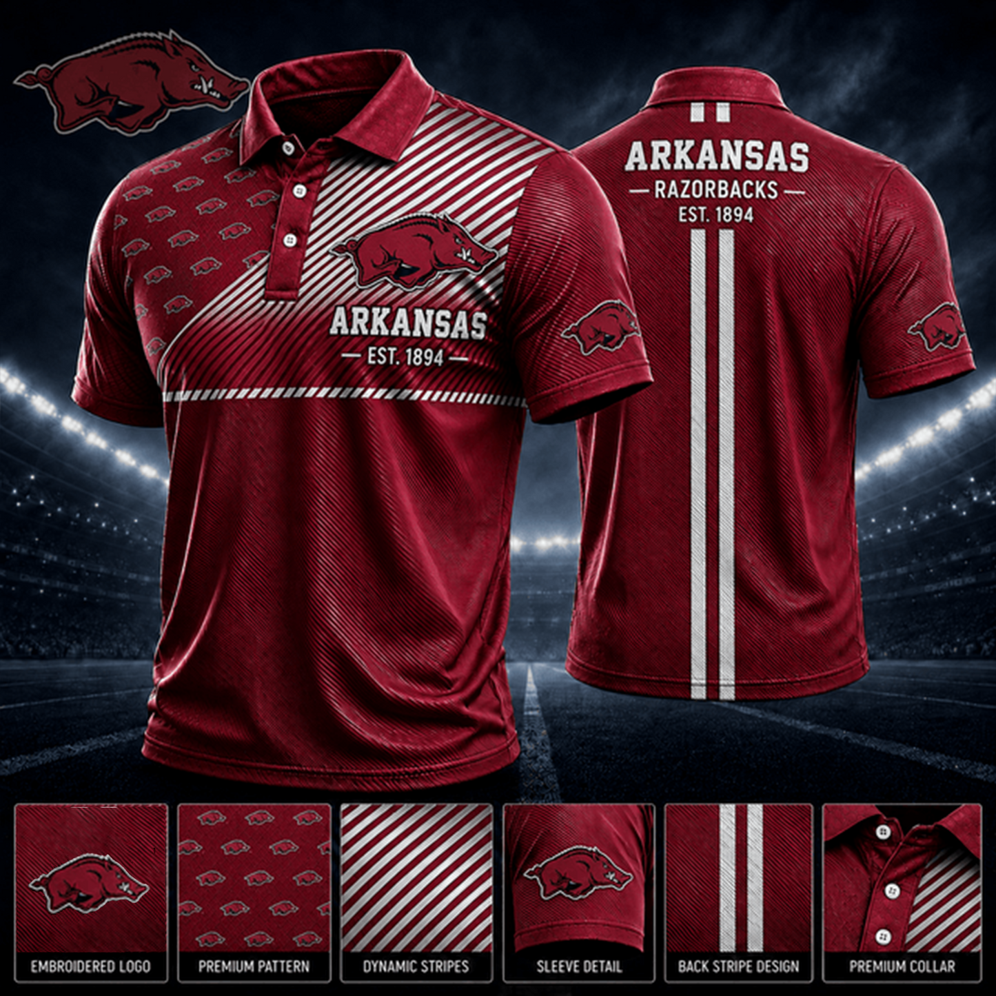 PREMIUM NCAA X ARK EXCLUSIVE POLO SHIRT LIMITED EDITION