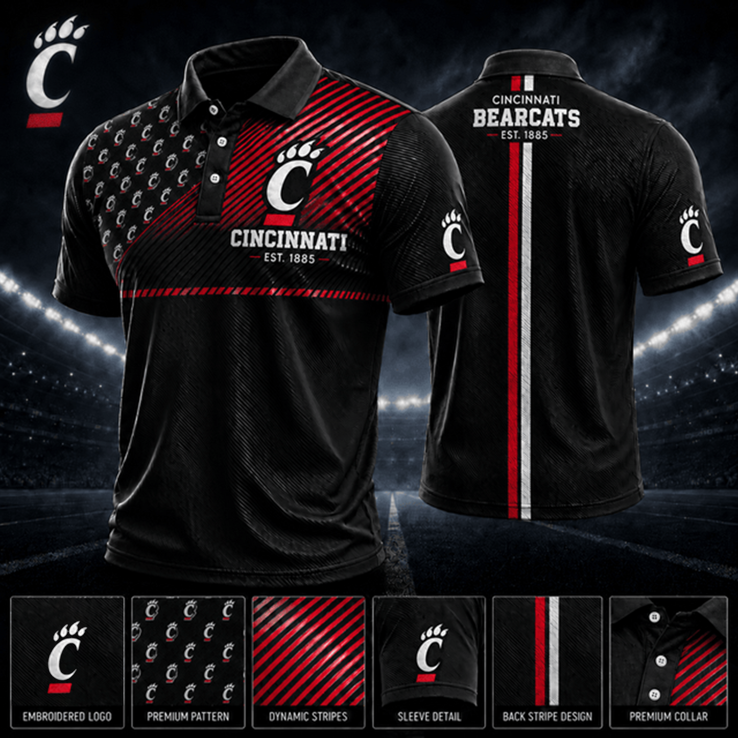 PREMIUM NCAA X CIN EXCLUSIVE POLO SHIRT LIMITED EDITION