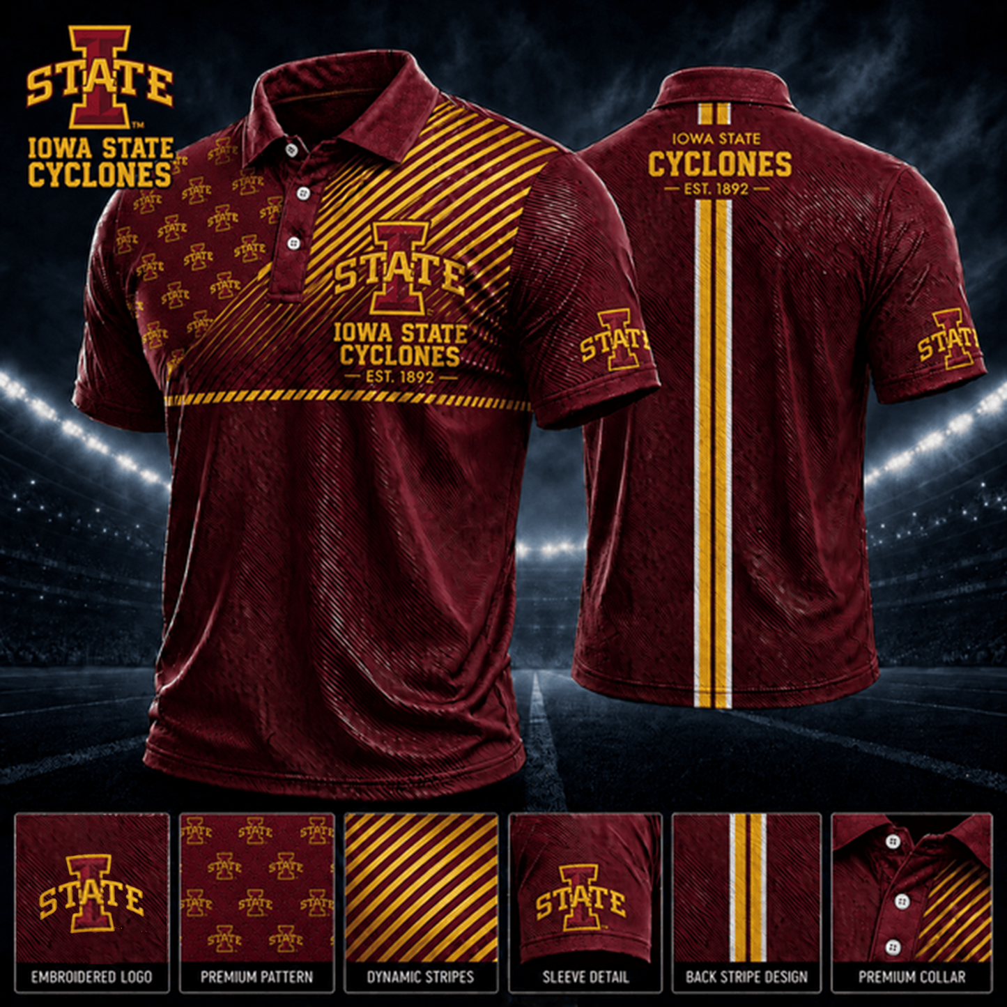 PREMIUM NCAA X ISC EXCLUSIVE POLO SHIRT LIMITED EDITION