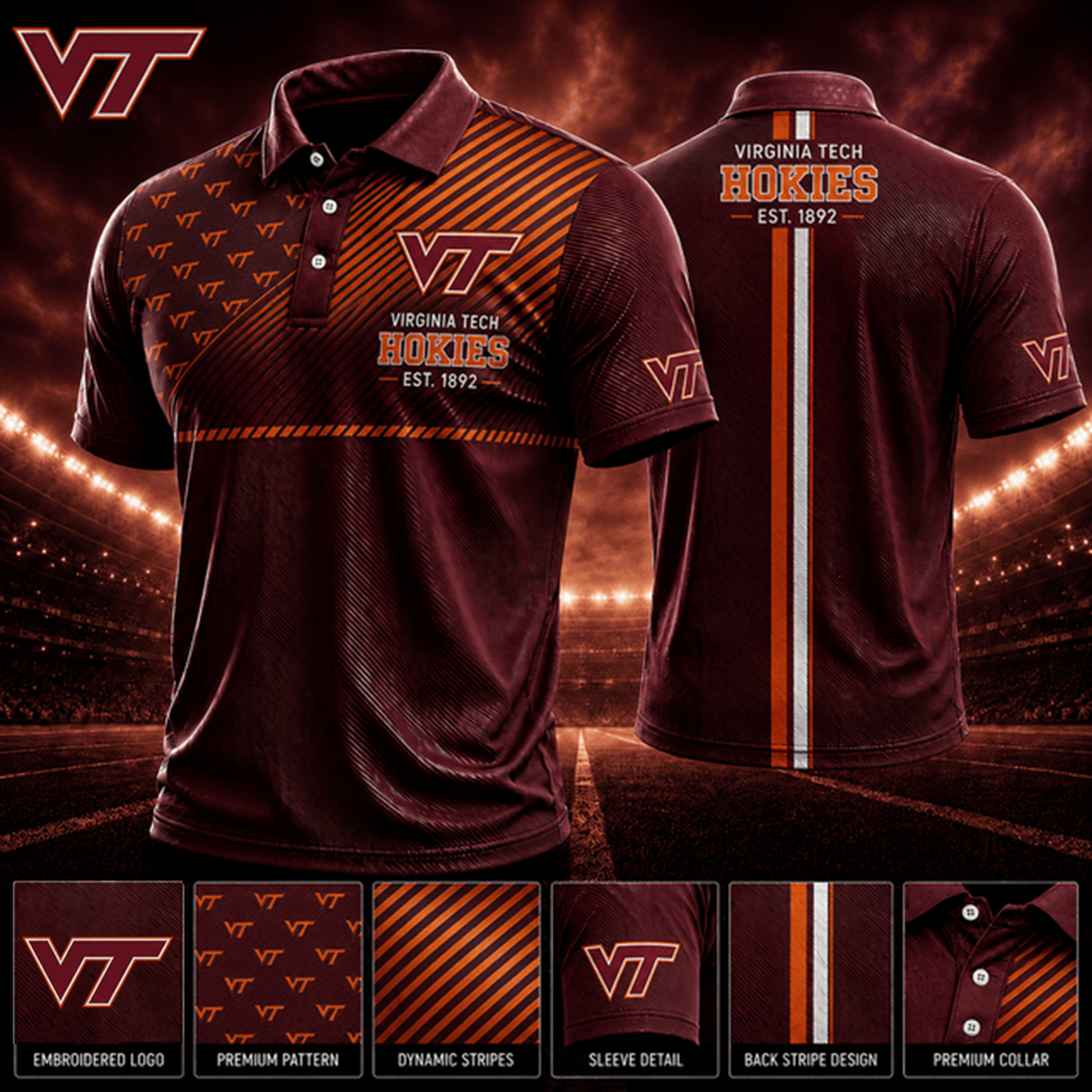 PREMIUM NCAA X VTH EXCLUSIVE POLO SHIRT LIMITED EDITION