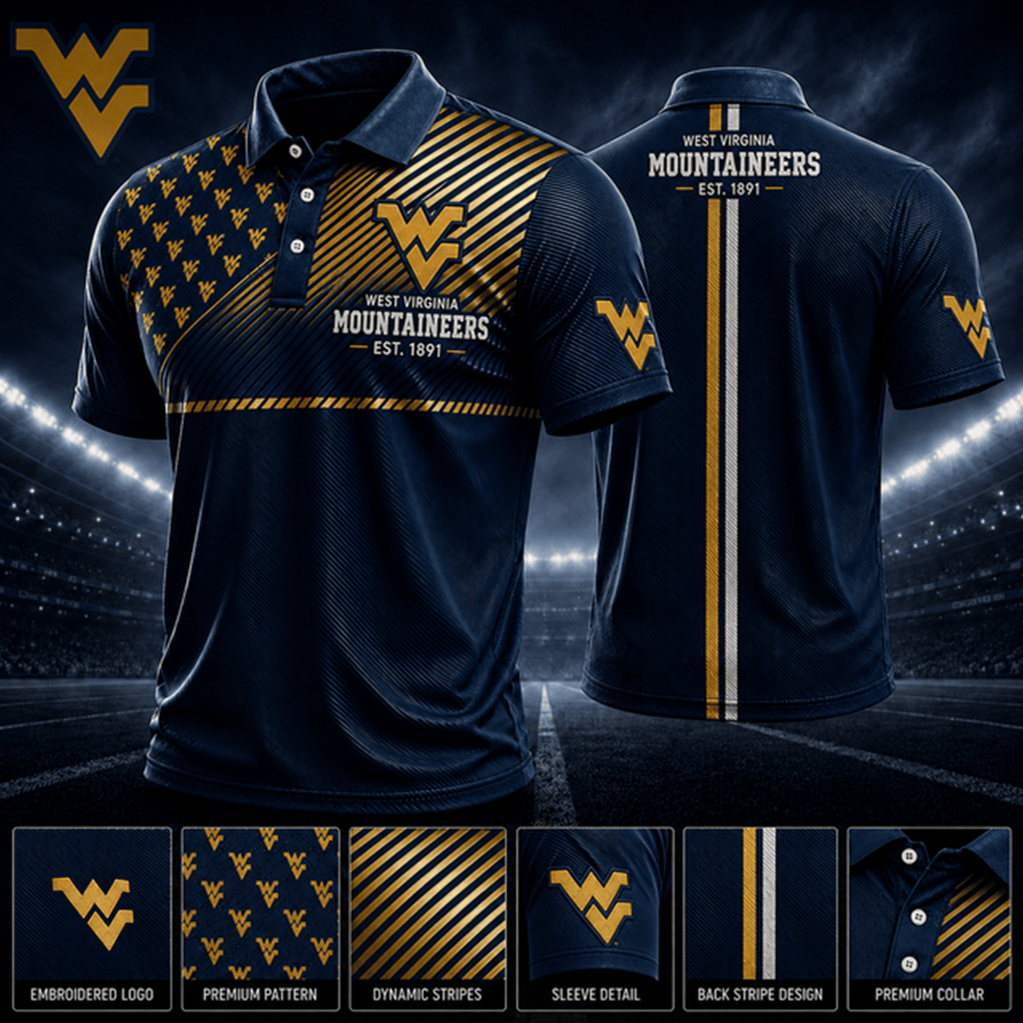 PREMIUM NCAA X WVM EXCLUSIVE POLO SHIRT LIMITED EDITION