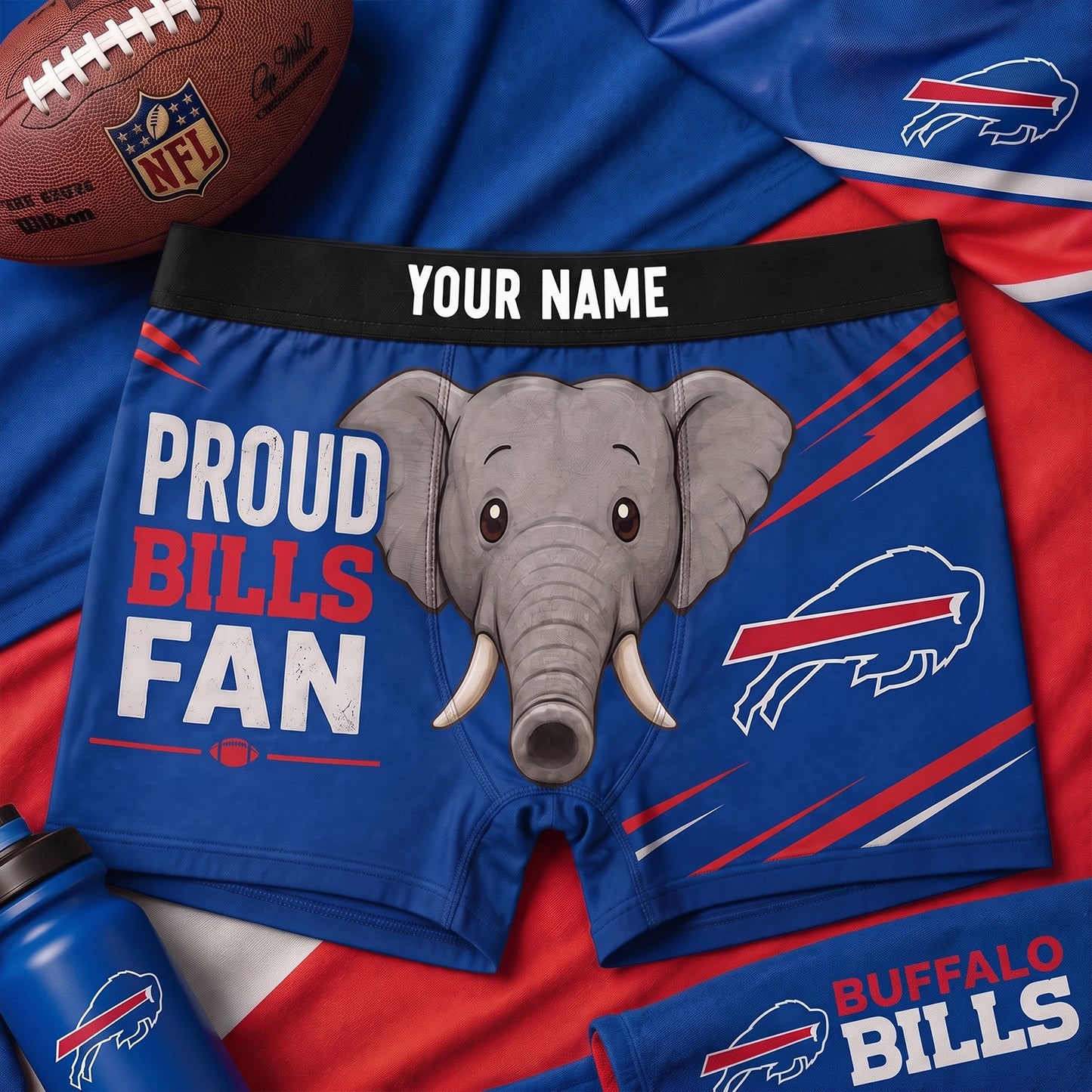 PREMIUM NFL X BUF Funny Elephant Men Boxers personalized