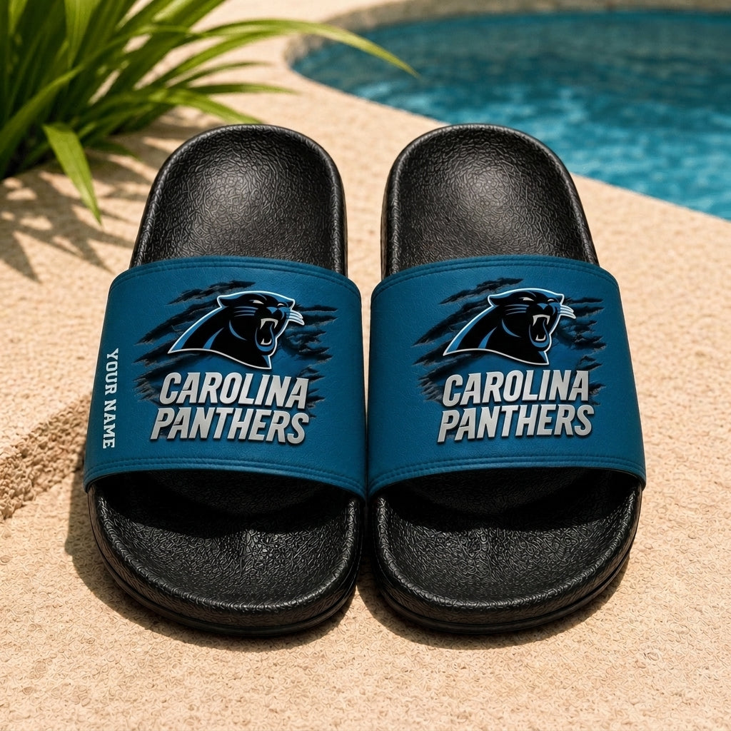 PREMIUM NFL X CAR EXCLUSIVE Unisex Slippers Custom Name For Summer Time