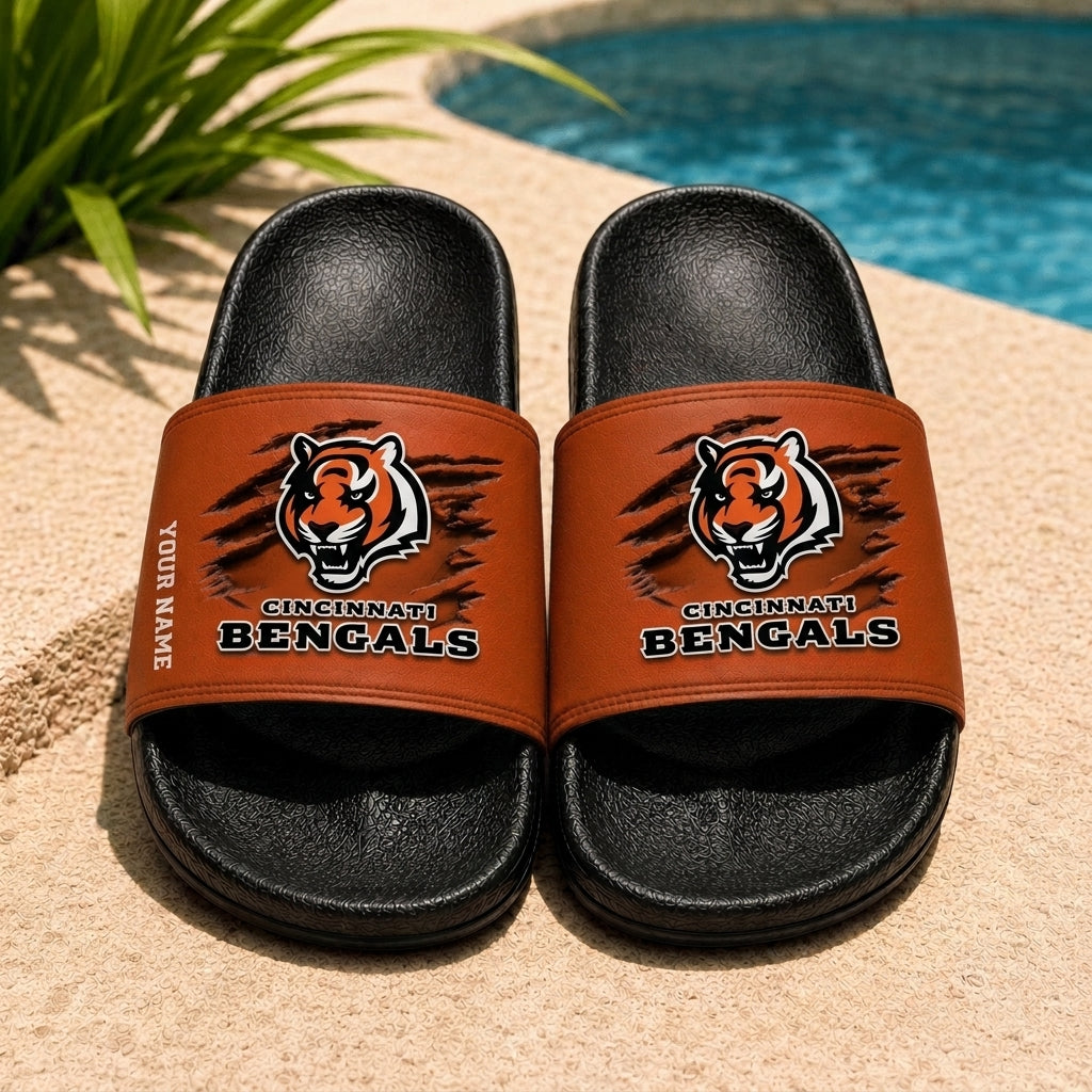 PREMIUM NFL X CIN EXCLUSIVE Unisex Slippers Custom Name For Summer Time