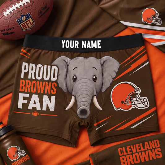 PREMIUM NFL X CLE Funny Elephant Men Boxers personalized