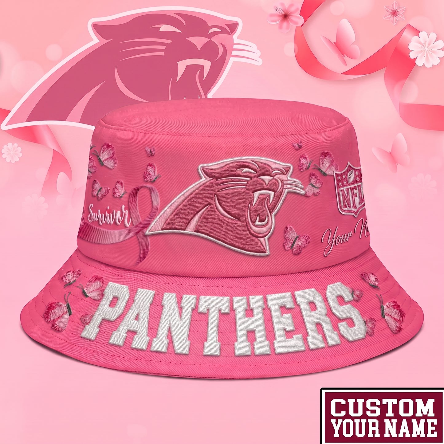 PREMIUM NFL X CP EXCLUSIVE BREAST CANCER SURVIOR BUCKET HAT