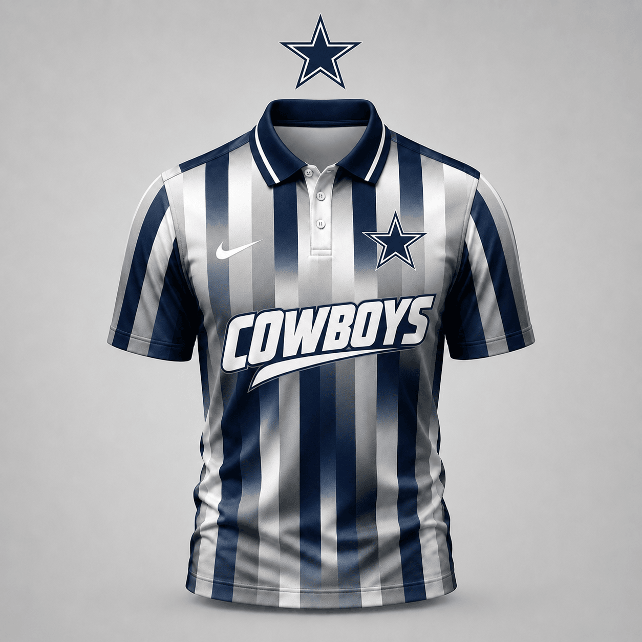PREMIUM NFL X DAL EXCLUSIVE Polo Shirt For Men Football Fans Loving Vertical Stripes