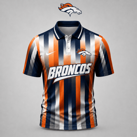 PREMIUM NFL X DEN EXCLUSIVE Polo Shirt For Men Football Fans Loving Vertical Stripes
