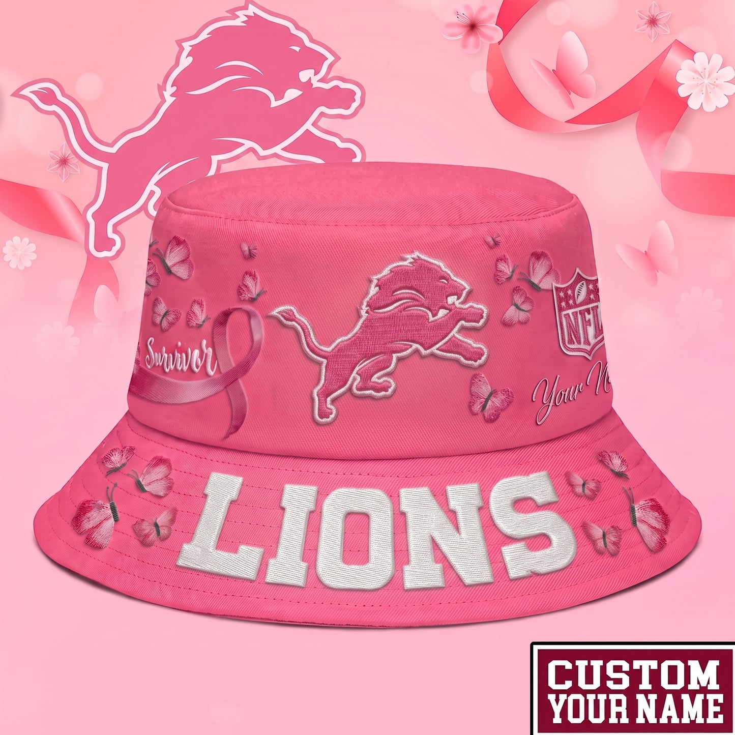 PREMIUM NFL X DL EXCLUSIVE BREAST CANCER SURVIOR BUCKET HAT