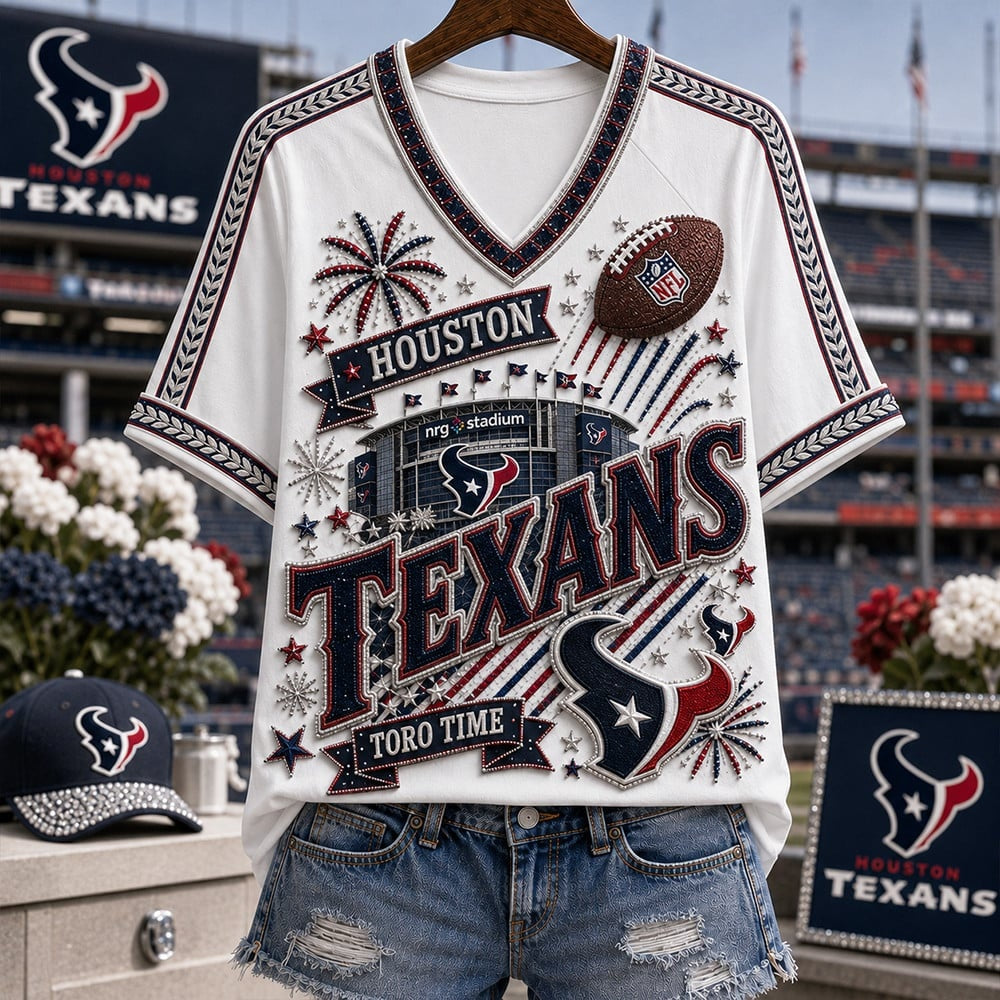 PREMIUM NFL X HOU EXCLUSIVE WOMAN V-NECK SHIRT LIMITED EDITION