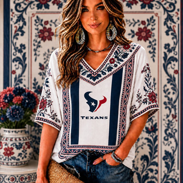 PREMIUM NFL X HT EXCLUSIVE SILK V-NECK WOMAN SHIRT LIMITED EDITION