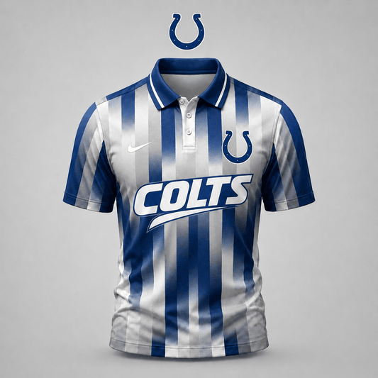 PREMIUM NFL X IND EXCLUSIVE Polo Shirt For Men Football Fans Loving Vertical Stripes