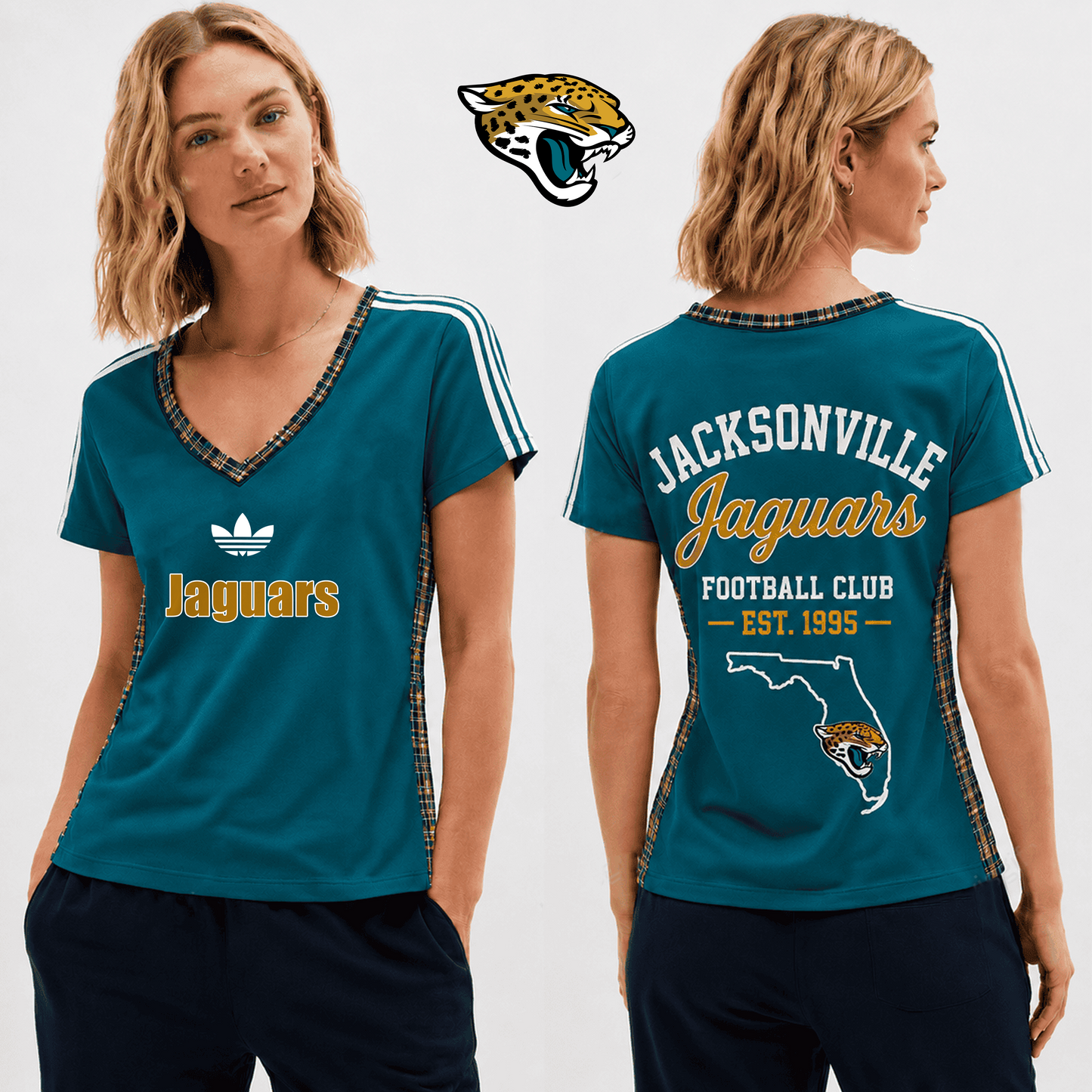PREMIUM NFL X JJ EXCLUSIVE Women's V-Neck T-Shirt LIMITED EDITION