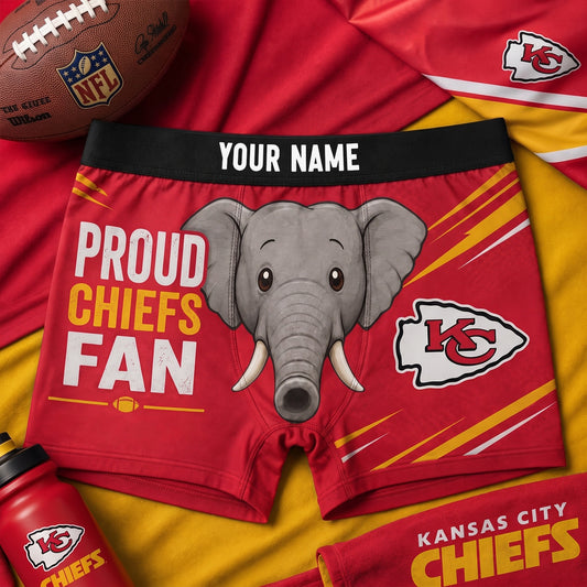 PREMIUM NFL X KC Funny Elephant Men Boxers personalized